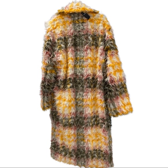 NWT We Free People Cardi Faux FurPlaid Coat Large We the Free - Picture 5 of 8